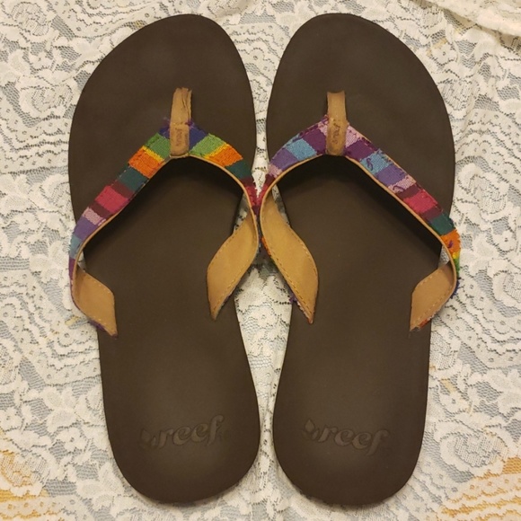 reef rainbow flip flops